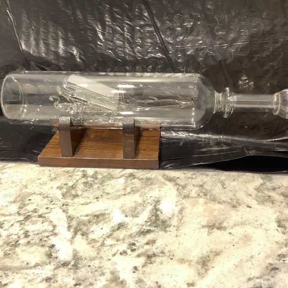 Hand Blown Mayflower Glass Collection Ship in a Bottle Pillar Egipcio - Picture 3 of 5